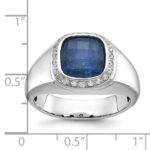 14k White Gold IBGoodman Men's Sapphire Doublet Stone and 1/5 carat Diamond Complete Ring - Image 3