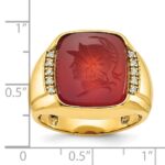 14k IBGoodman Men's Carnelian and 1/10 carat Diamond Complete Ring - Image 3