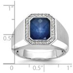 14k White Gold IBGoodman Men's Polished and Satin Gemstone and Diamond Ring Mounting - Image 3