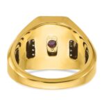 14k IBGoodman Men's Satin Ruby Doublet Stone and 1/4 carat Diamond Complete Ring - Image 5