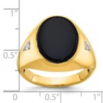 10k IBGoodman Men's Oval Onyx and Diamond Complete Ring - Image 3