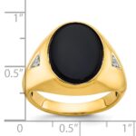 14k IBGoodman Men's Oval Onyx and 1/15 carat Diamond Complete Ring - Image 3