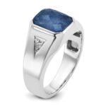 10kw IBGoodman Men's Sapphire Doublet Stone and Diamond Complete Ring - Image 8