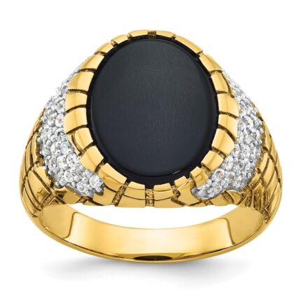 14k IBGoodman Men's Onyx and Diamond Nugget Ring Mounting