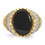 14k IBGoodman Men's Onyx and Diamond Nugget Ring Mounting - Image 6