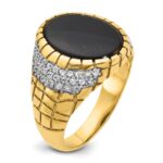 14k IBGoodman Men's Onyx and 7/8 carat Diamond Nugget Complete Ring - Image 8