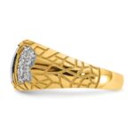 IBGoodman 14k Men's Polished and Nugget Textured Onyx and 1/4 Carat AA Quality Diamond Ring - Image 5