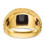IBGoodman 14k Men's Polished and Nugget Textured Onyx and 1/4 Carat AA Quality Diamond Ring - Image 7