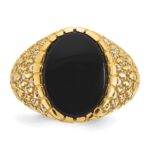 14k IBGoodman Men's Onyx and 1/2 carat Diamond Nugget Complete Ring - Image 6