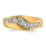 IBGoodman 14k Men's Polished and Satin 1 Carat AA Quality Diamond Ring - Image 4