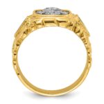 IBGoodman 14k Two-tone Men's Polished and Nugget Textured Blue Lodge Master Masonic Ring Mounting - Image 2