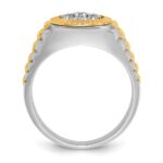 IBGoodman 14k Two-tone Men's Polished Satin and Textured Cluster Ring Mounting - Image 2