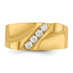 IBGoodman 14k Men's Polished 4-Stone 1/3 Carat AA Quality Diamond Ring - Image 6