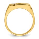 14k IBGoodman Men's Polished and Satin Diamond Signet Ring Mounting - Image 2