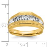 IBGoodman 14k with White Rhodium Men's Polished and Satin 5-Stone 1/2 Carat AA Quality Diamond Ring - Image 3