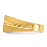 IBGoodman 14k Men's Polished Satin and Grooved 1/4 Carat AA Quality Diamond Ring - Image 5