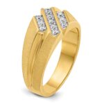 14k IBGoodman Men's Polished Satin and Grooved Ring Mounting - Image 8