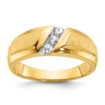IBGoodman 14k Men's Polished and Satin 3-Stone Ring Mounting