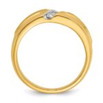 IBGoodman 14k Men's Polished and Satin 3-Stone 1/4 Carat AA Quality Diamond Ring - Image 2