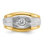 IBGoodman 14k Two-tone 1/3 carat Lab Grown Diamond VS/SI+ G+ Complete Polished and Satin Men's Ring - Image 4