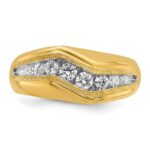 IBGoodman 14k with White Rhodium Men's Polished and Satin 1/2 Carat AA Quality Diamond Ring - Image 4