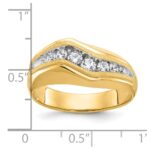 IBGoodman 14k with White Rhodium Men's Polished and Satin 1/2 Carat AA Quality Diamond Ring - Image 2