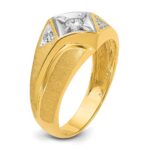 14k with White Rhodium IBGoodman Men's Satin 1/5 carat Diamond Complete Ring - Image 8