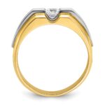 14k Two-tone IBGoodman Men's 1/2 carat Diamond Complete Ring - Image 2