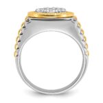 IBGoodman 14k Two-tone Men's Polished and Textured Round Cluster Ring Mounting - Image 2