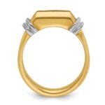 IBGoodman 14k Two-tone Men's Polished and Grooved 5-Stone 1/2 Carat AA Quality Diamond Ring - Image 2