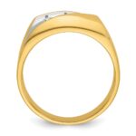 14k IBGoodman Men's Polished and Grooved 3-Stone Ring Mounting - Image 2