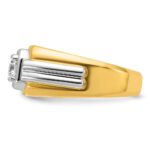 IBGoodman 14k Two-tone 1 carat Lab Grown Diamond VS/SI+ G+ Complete Polished and Grooved Men's Ring - Image 3