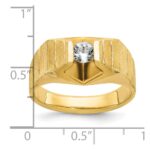 14k IBGoodman Men's Polished and Satin 1/3 carat Diamond Complete Ring - Image 3