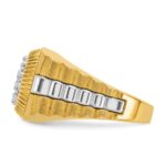 IBGoodman 10k Two-tone Men's Polished Satin and Textured 1/2 Carat A Quality Diamond Cluster Ring - Image 5