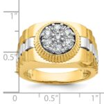 IBGoodman 14k Two-tone Men's Polished Satin and Textured Cluster Ring Mounting - Image 2