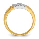 IBGoodman 14k Two-tone Men's Polished and Grooved 3-Stone 1/5 Carat AA Quality Diamond Ring - Image 2