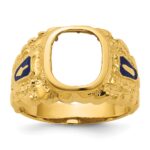IBGoodman 10k Men's Polished and Nugget Textured Blue Lodge Master Masonic Ring Mounting