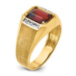 14k IBGoodman Men's Polished and Satin Gemstone and Diamond Ring Mounting - Image 8