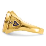 IBGoodman 10k Men's Polished and Textured Blue Lodge Master Masonic Ring Mounting - Image 5