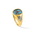 IBGoodman 10k Men's Polished and Textured Blue Lodge Master Masonic Ring Mounting - Image 3