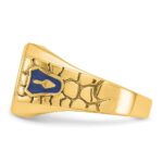 IBGoodman 10k Men's Polished and Textured with Blue Enamel and Lab Created Sapphire Blue Lodge Master Masonic Ring - Image 3