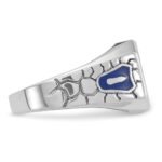 IBGoodman 14k White Gold Men's Polished and Textured Blue Lodge Master Masonic Ring Mounting - Image 7