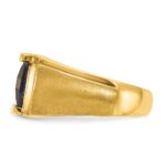 10k IBGoodman Men's Cr. Sapphire and Diamond Complete Ring - Image 5