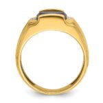 14k IBGoodman Men's Created Sapphire and Diamond Complete Ring - Image 2
