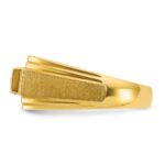 14k IBGoodman Men's Created Sapphire and 1/20 carat Diamond Satin Complete Ring - Image 3