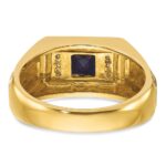 14k IBGoodman Men's Gemstone and Diamond Satin Ring Mounting - Image 7