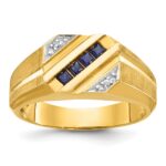 14k IBGoodman Men's Gemstone and Diamond Satin Ring Mounting