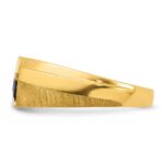 10k IBGoodman Men's Cr.Sapphire and Diamond Satin Complete Ring - Image 5