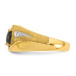 10k IBGoodman Men's Satin Black Star Sapphire and Diamond Complete Ring - Image 5