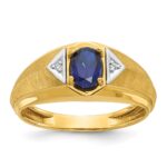 14k IBGoodman Men's Gemstone and Diamond Satin Ring Mounting